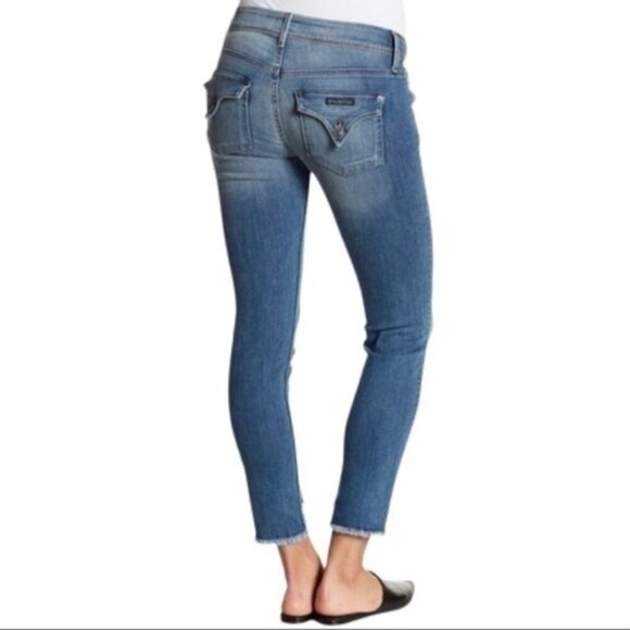 Hudson Women's Size 30 Midrise Cat Skinny Leg Step Hem Distressed Denim Jeans - Picture 2 of 9